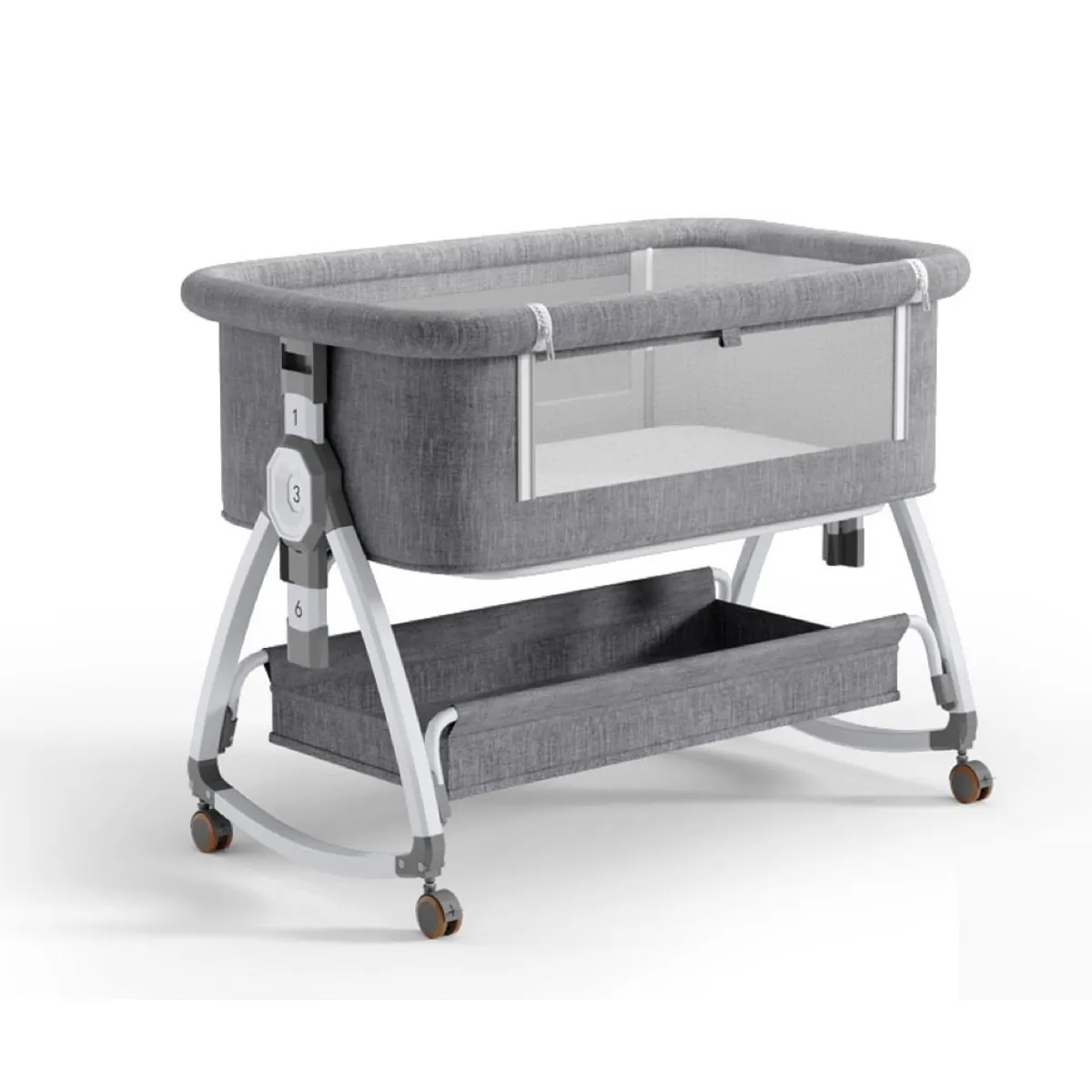 GOLDEN BABY'S - Cuna Colecho con Cesta Mosquitero Cambiador Colchon Gris