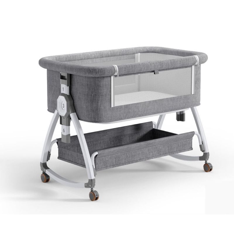 GOLDEN BABY'S - Cuna Colecho con Cesta Mosquitero Cambiador Colchon Gris