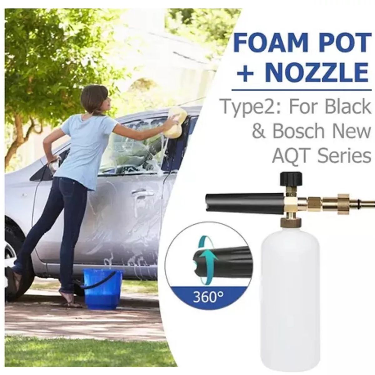 GENERICO - Boquilla De Espuma Snow Foam Para Black Decker 1 Lt