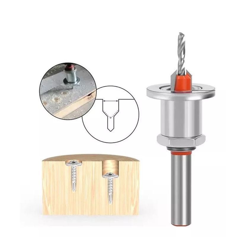 GENERICO - Broca Avellanado Con Tope Y Regulador De Altura  3 mm / 10 mm