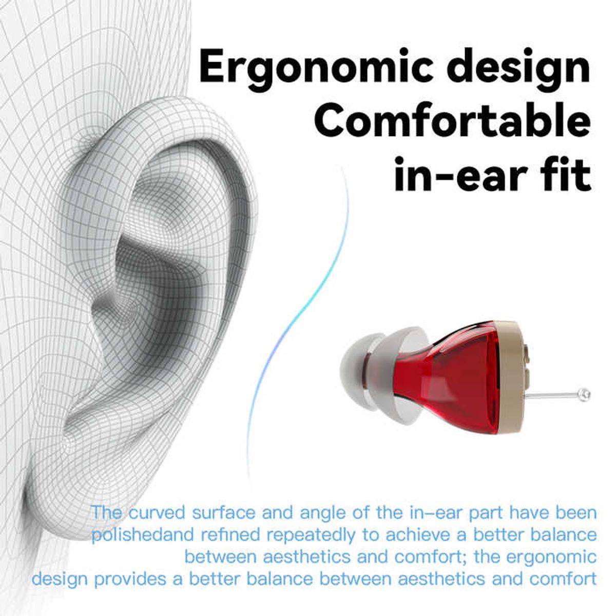 MG SPIRIT - Audífono para Sordera Recargable Invisible  Perdida Severa de Audición