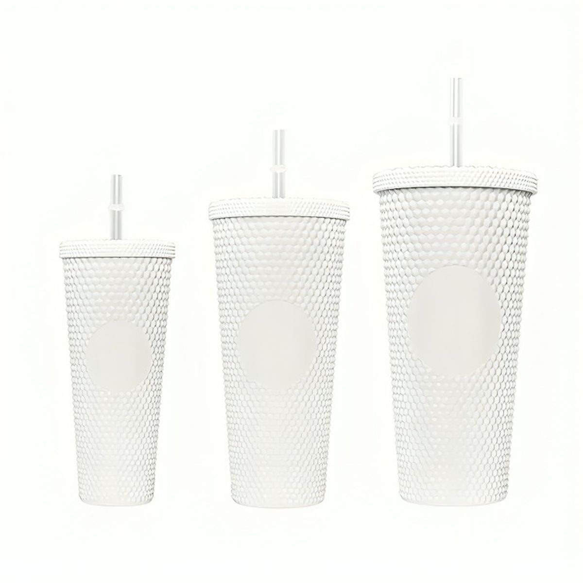 OEM - Pack De 3 Vasos Tumbler Tipo Starbucks blanco