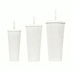 OEM - Pack De 3 Vasos Tumbler Tipo Starbucks blanco