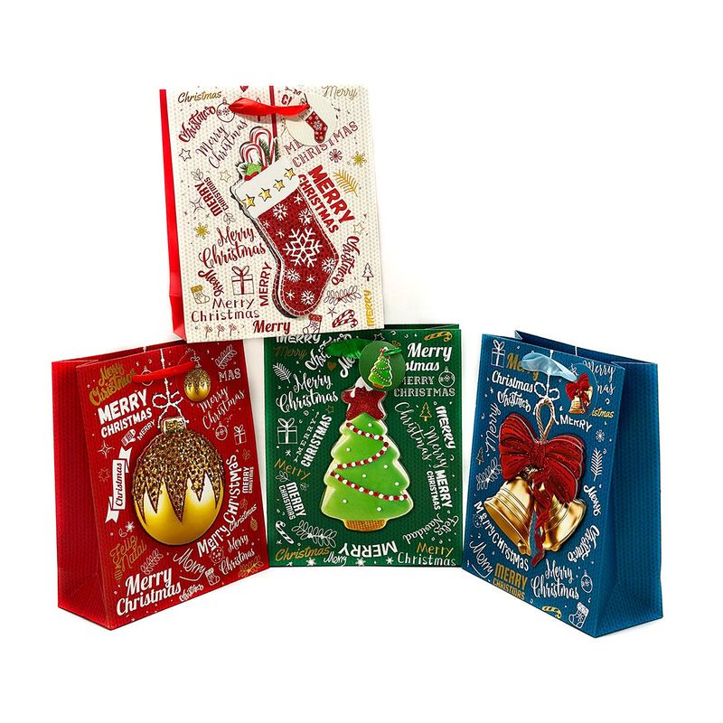 GENERICO - BOLSA DE REGALO MERRY CHRISTMAS 30X40 X12 UNI