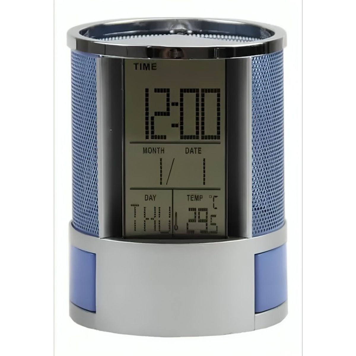 OEM - Organizador Bolígrafo Portalápices Reloj Alarma Pantalla Lcd