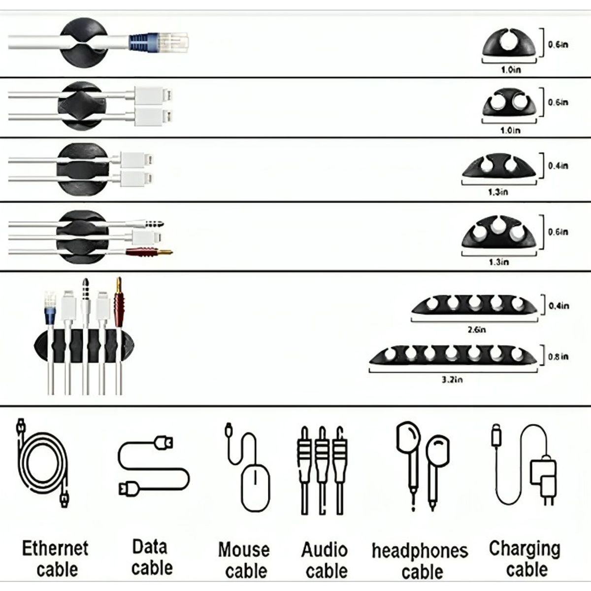 OEM - Kit Organizador De Gestión De Cables De 173 Piezas