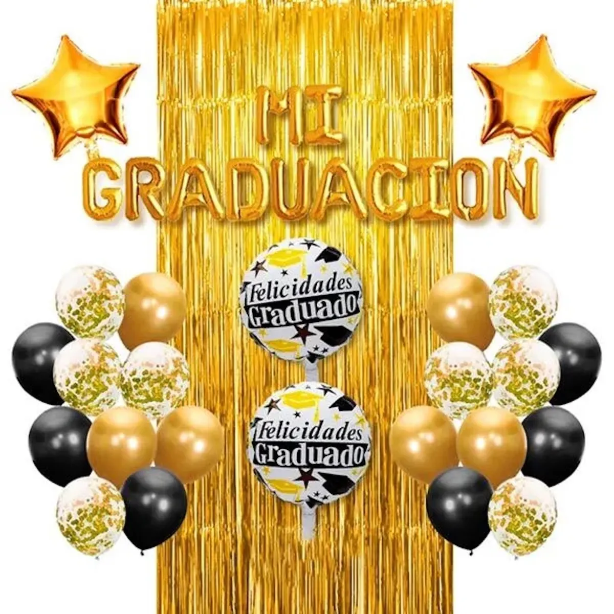 GENERICO - Set Cortina Globo Mi Graduacion Dorado