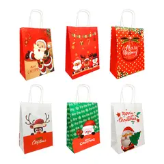 GENERICO - BOLSA DE REGALO PAPEL NAVIDAD 16X22X8 X12 UNI