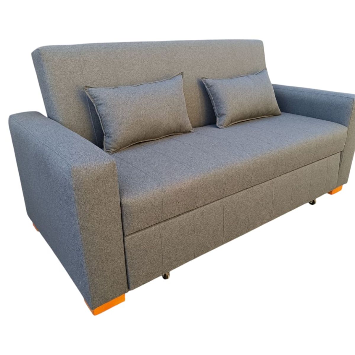 DKORA - SOFA CAMA JAZMIN LINO BEIGE 3 CUERPOS.