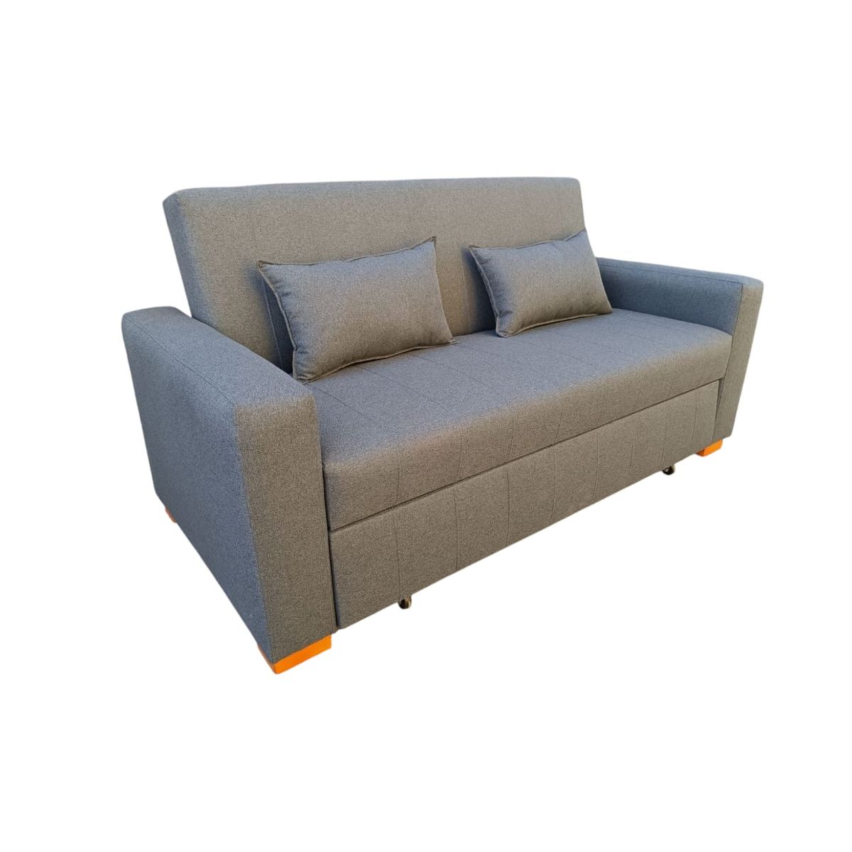 DKORA - SOFA CAMA JAZMIN LINO BEIGE 3 CUERPOS.
