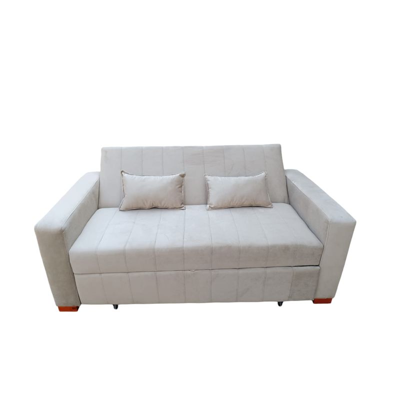 DKORA - SOFA CAMA JAZMIN LINO BEIGE 3 CUERPOS