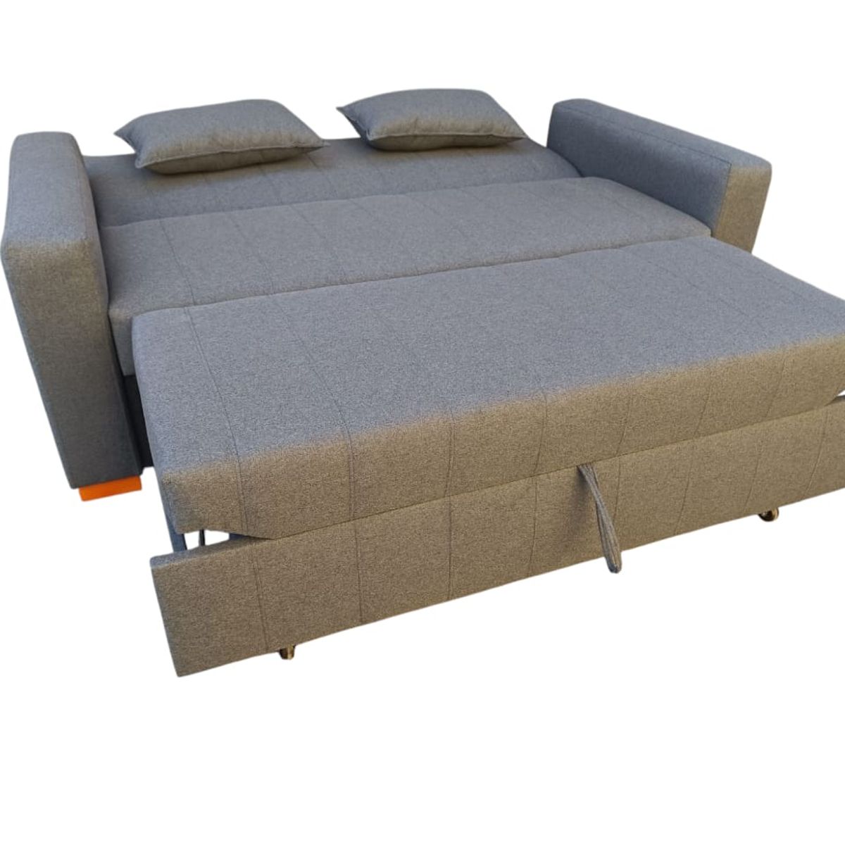 DKORA - SOFA CAMA JAZMIN LINO BEIGE 3 CUERPOS.
