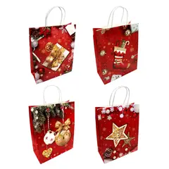 GENERICO - BOLSA DE REGALO PAPEL NAVIDAD 26X32X12 X12UNI