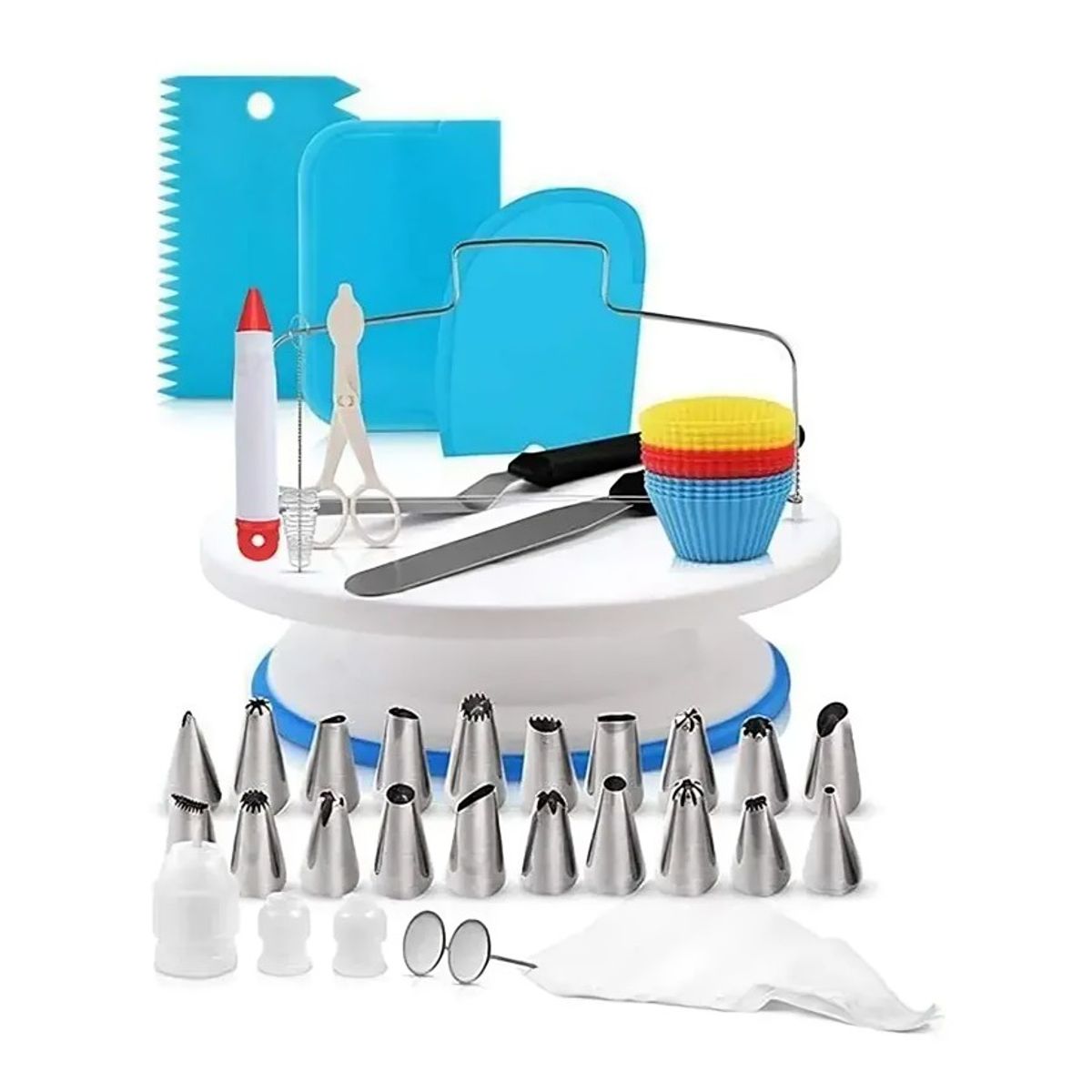 OEM - Kit Decoración Para Repostería Con Soporte Giratorio 106 Pcs