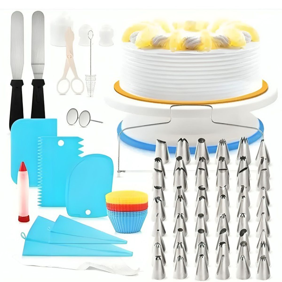 OEM - Kit Decoración Para Repostería Con Soporte Giratorio 106 Pcs