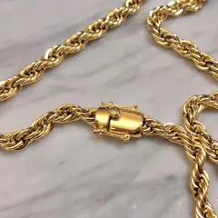 GENERICO - Cadena ORO LAMINADO 18K Tejido TOURBILLON Con BROCHE CAJÓN