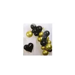 GENERICO - Set De Globos Color Negro 25pcs