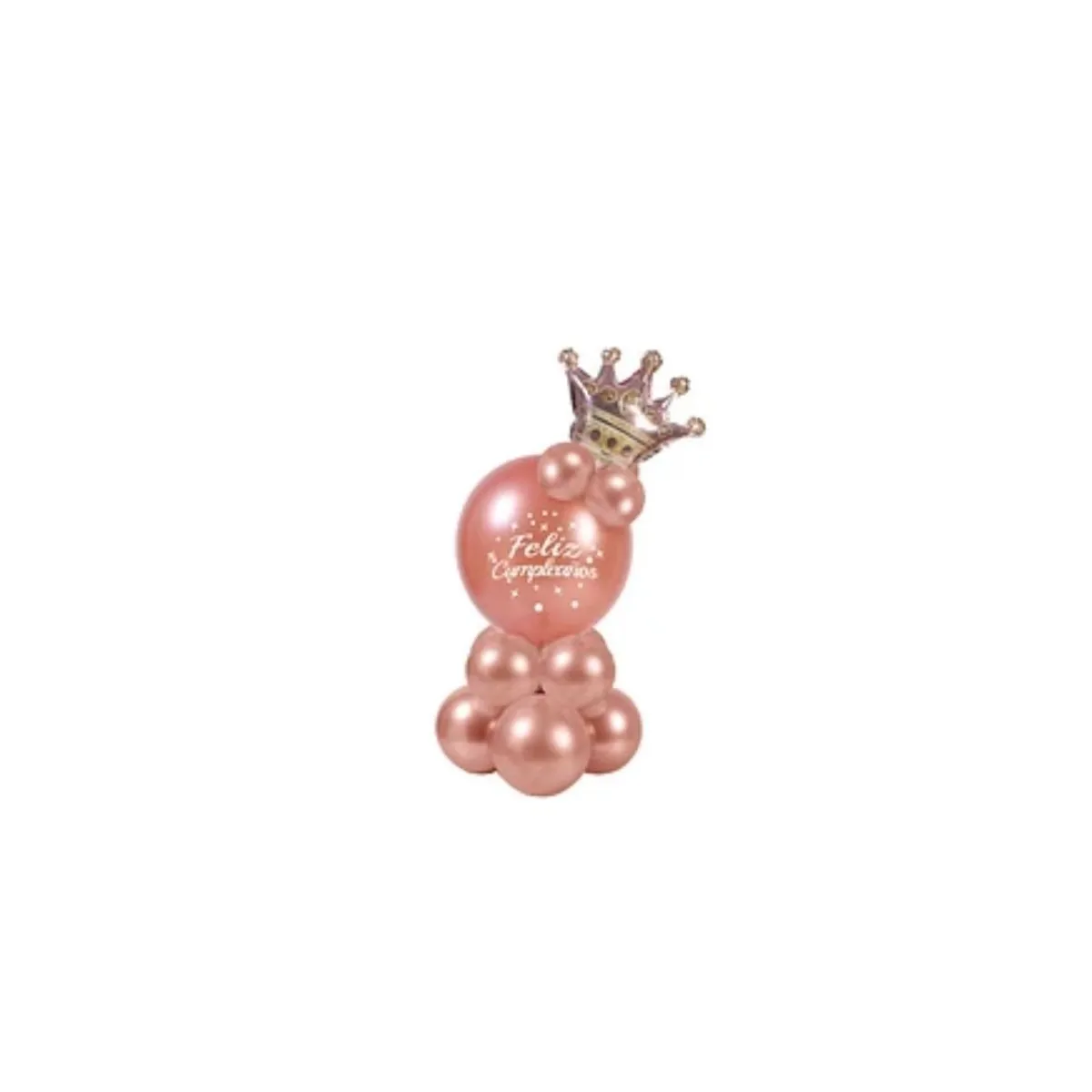 GENERICO - Set De Globos Oro Rosa Con Corona 13pcs