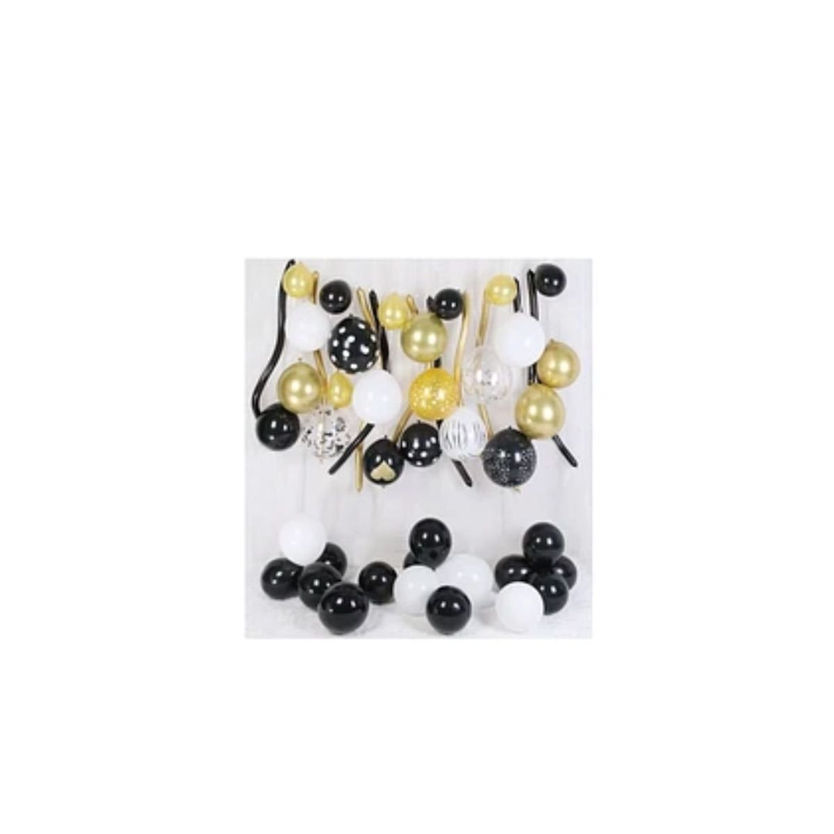GENERICO - Set De Globos De Látex Dorado y Negro 49pcs
