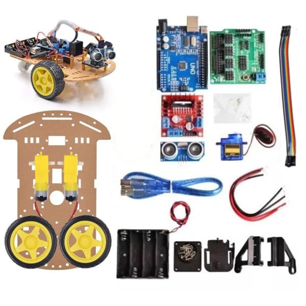 KUANGYE - Kit De Chasis De Coche Smart Robot 2wd Para Arduino R3