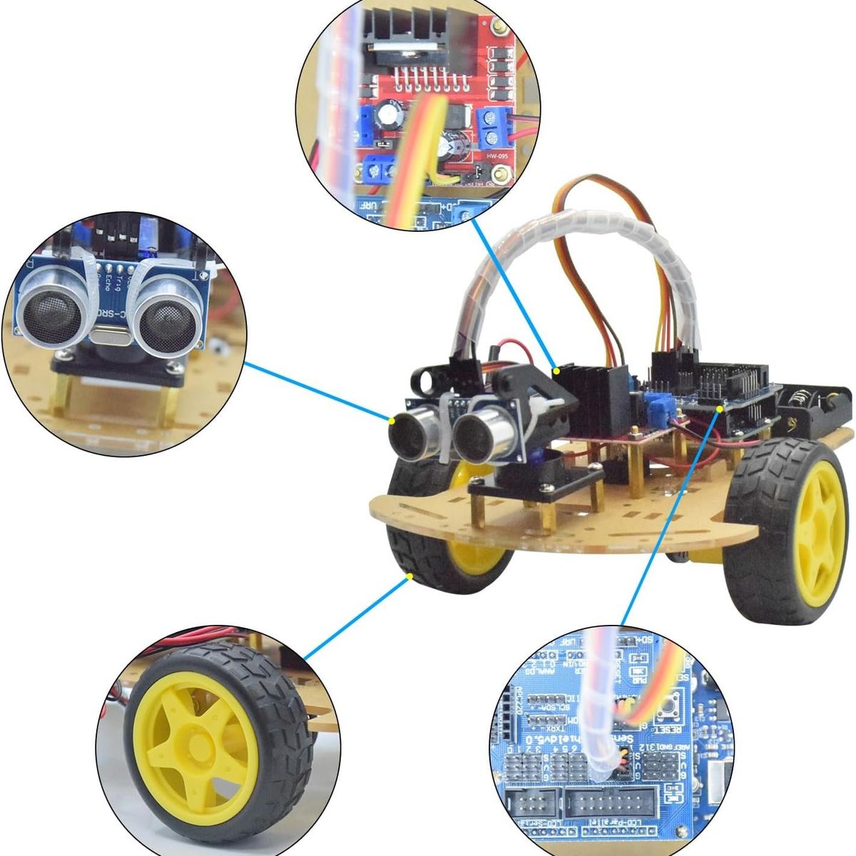 KUANGYE - Kit De Chasis De Coche Smart Robot 2wd Para Arduino R3