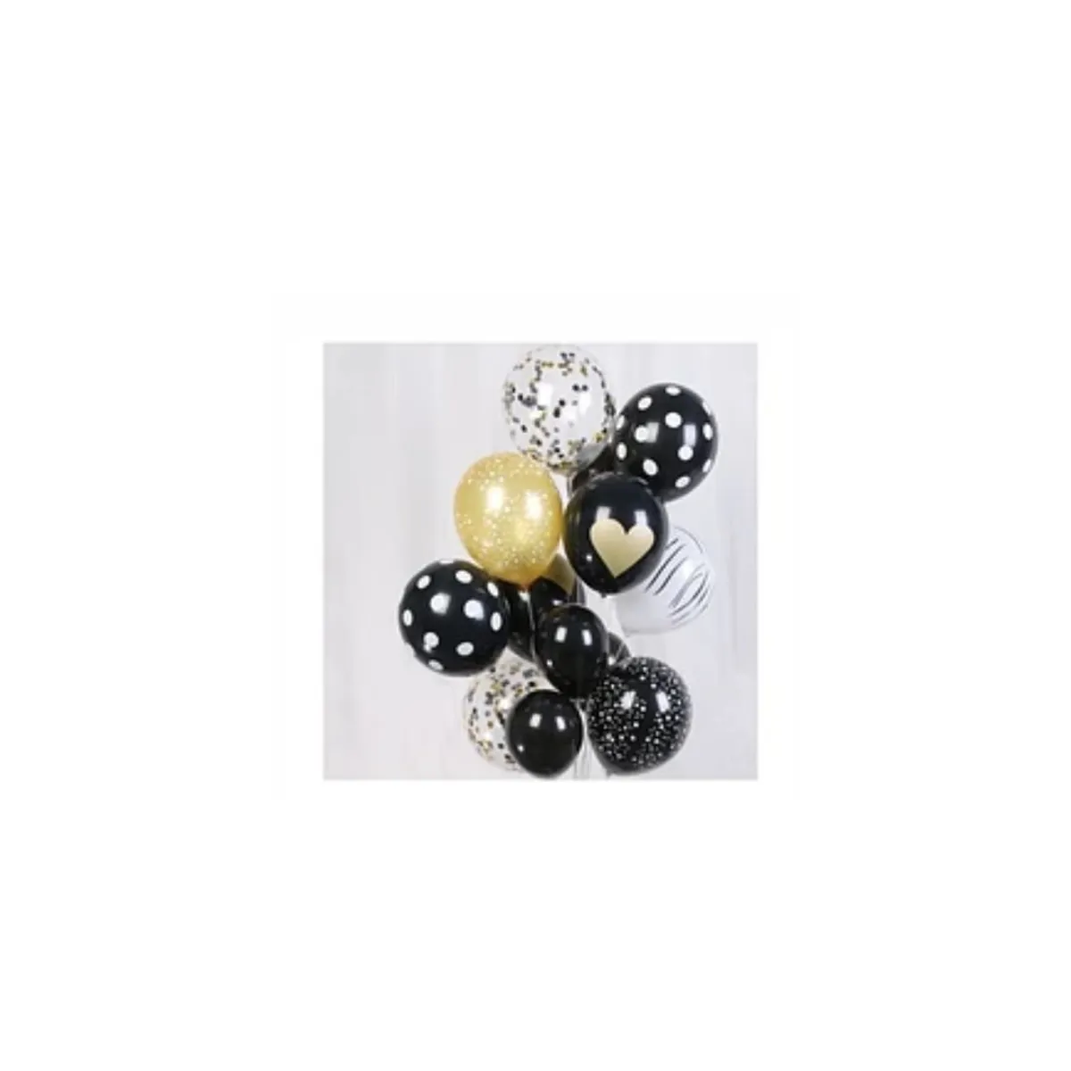 GENERICO - Set De Globos Dorado y Negro 13pcs