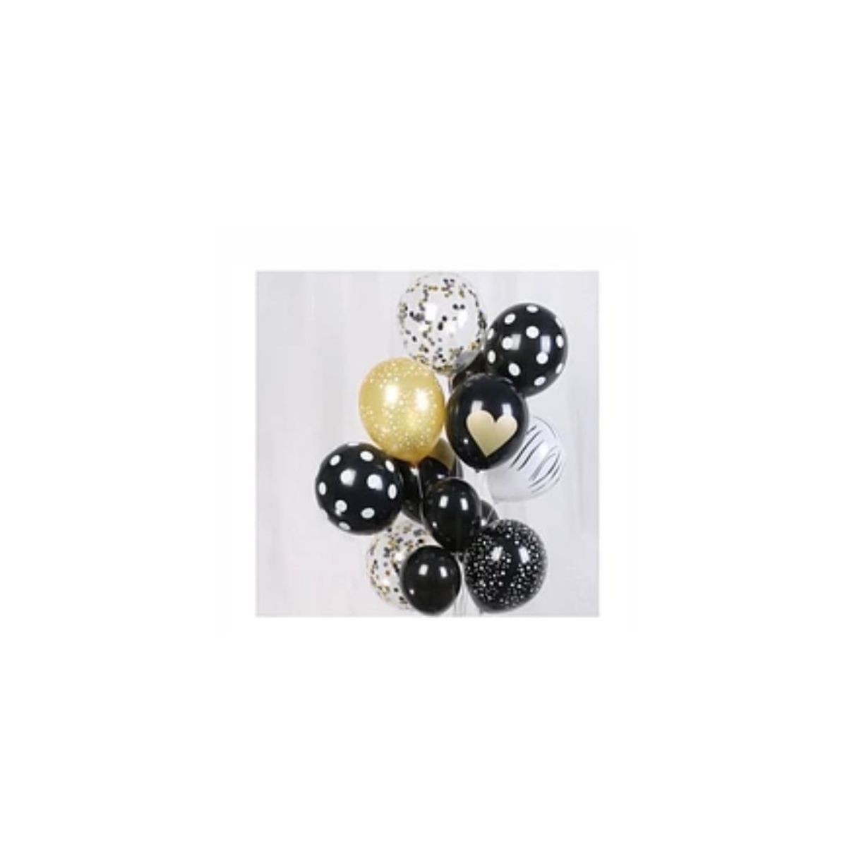 GENERICO - Set De Globos Dorado y Negro 13pcs