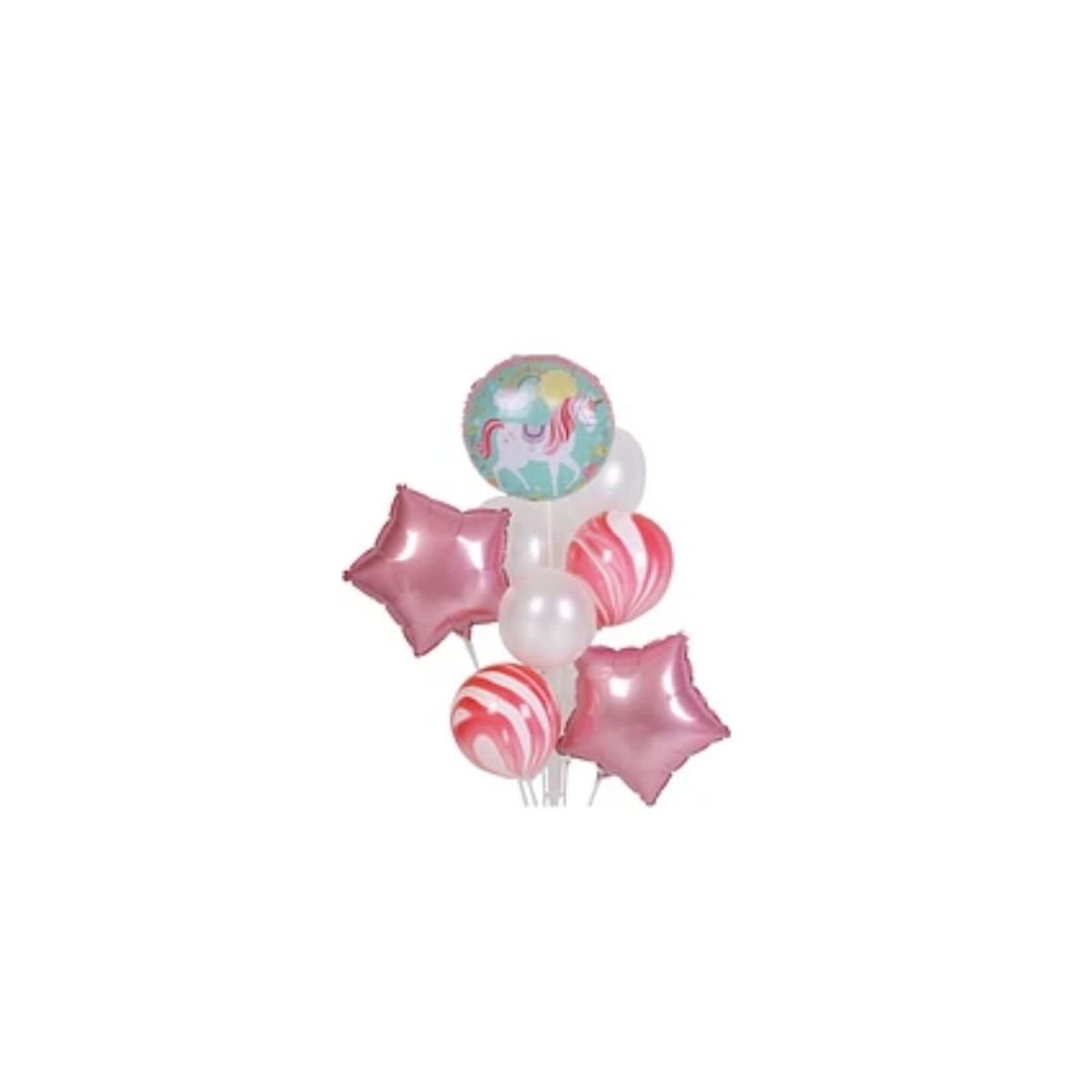 GENERICO - Set De Globos Unicornio Rosa 9pcs