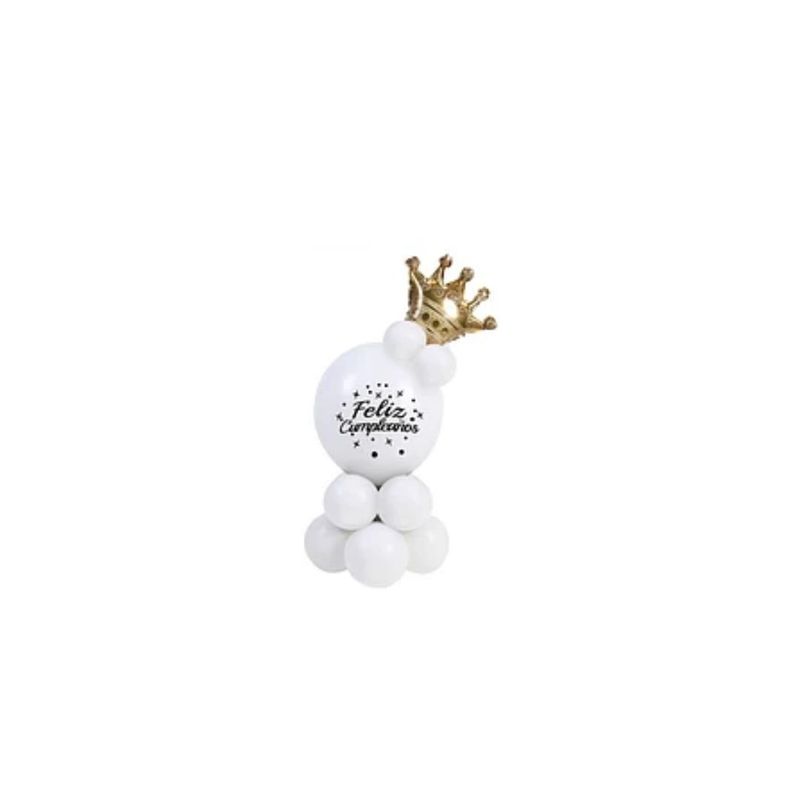 GENERICO - Set De Globos Feliz Cumpleaños Con Corona 13pcs