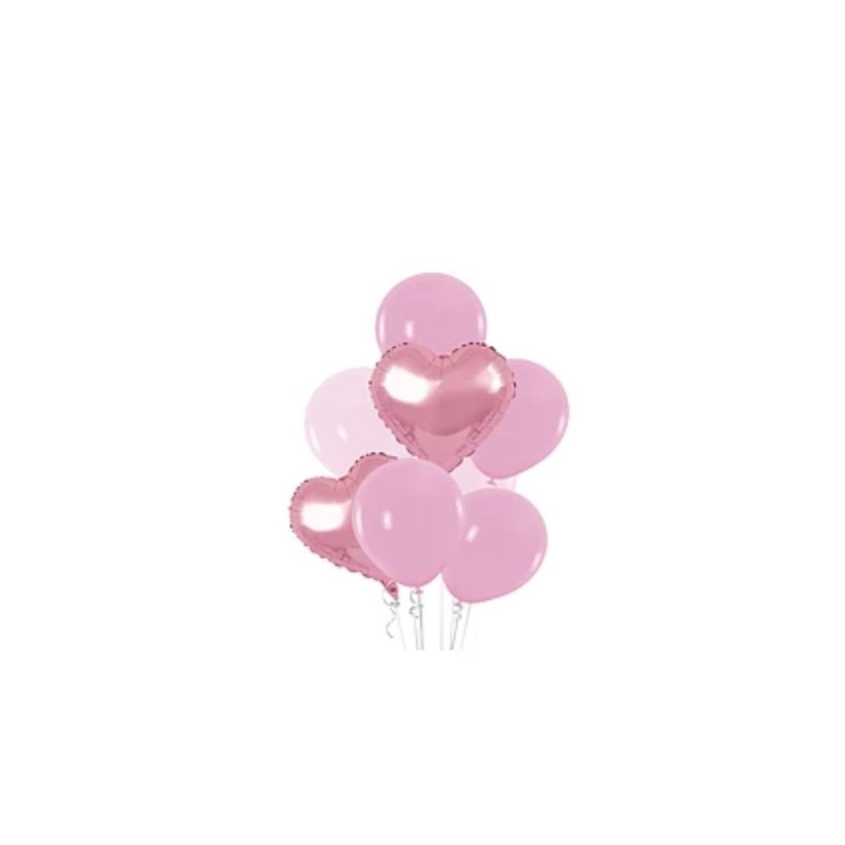GENERICO - Set De Globos Metálicos Con Corazón Rosa 8pcs