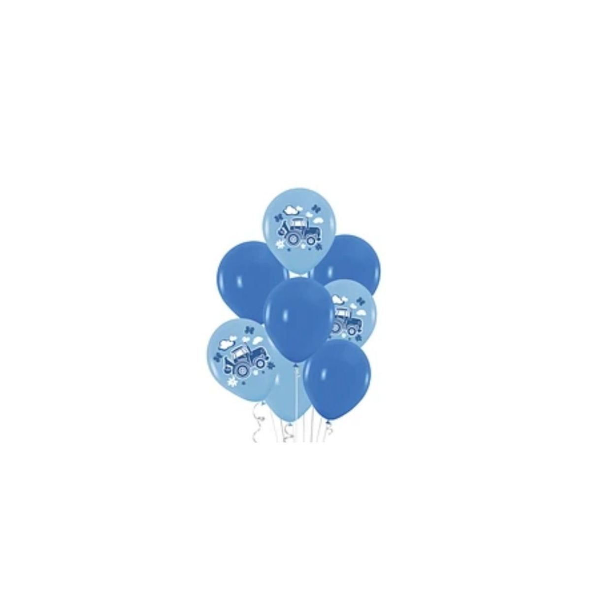GENERICO - Set De Globos De Látex Camión De Construcción Azul 8pcs