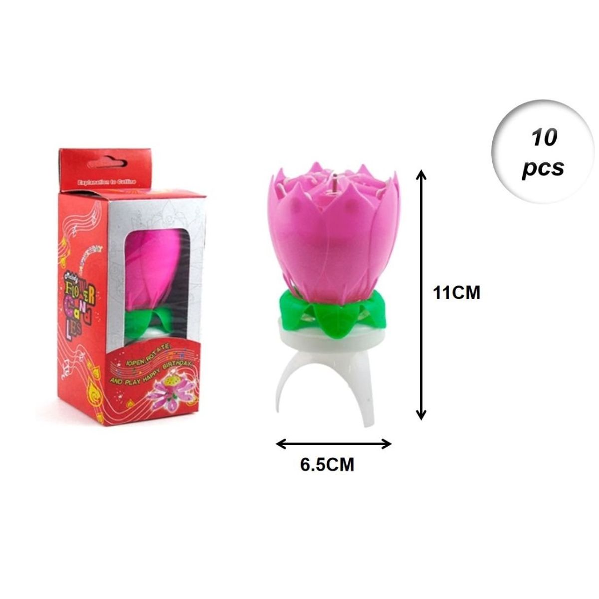 GENERICO - VELAS DE CUMPLEAÑOS MUSICAL 10 PCS