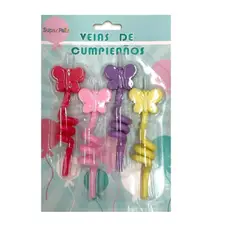 GENERICO - Velas De Cumpleaños Mariposa