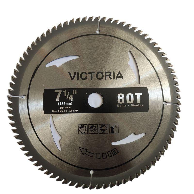 VICTORIA - Disco De Sierra Para Madera De 7 1/4 De 80 Dientes 8000 Rpm