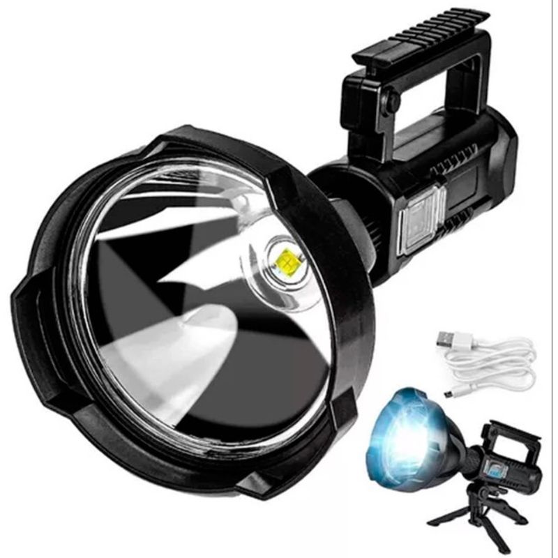GENERICO - Linterna Led Largo Alcance Recargable Usb Trípode