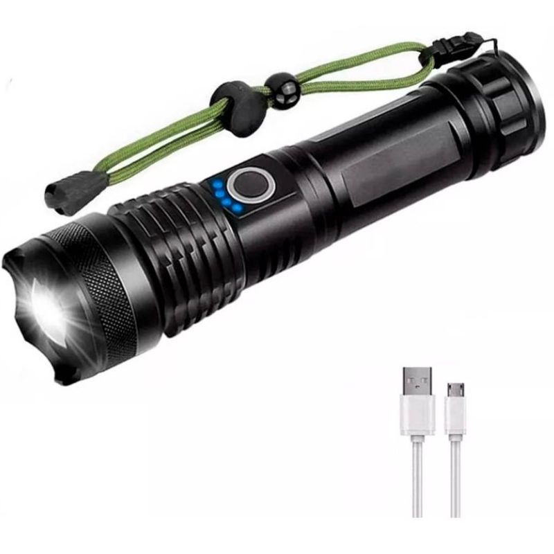 GENERICO - Linterna Led Alta Potencia Metalica Recargable 4000lm