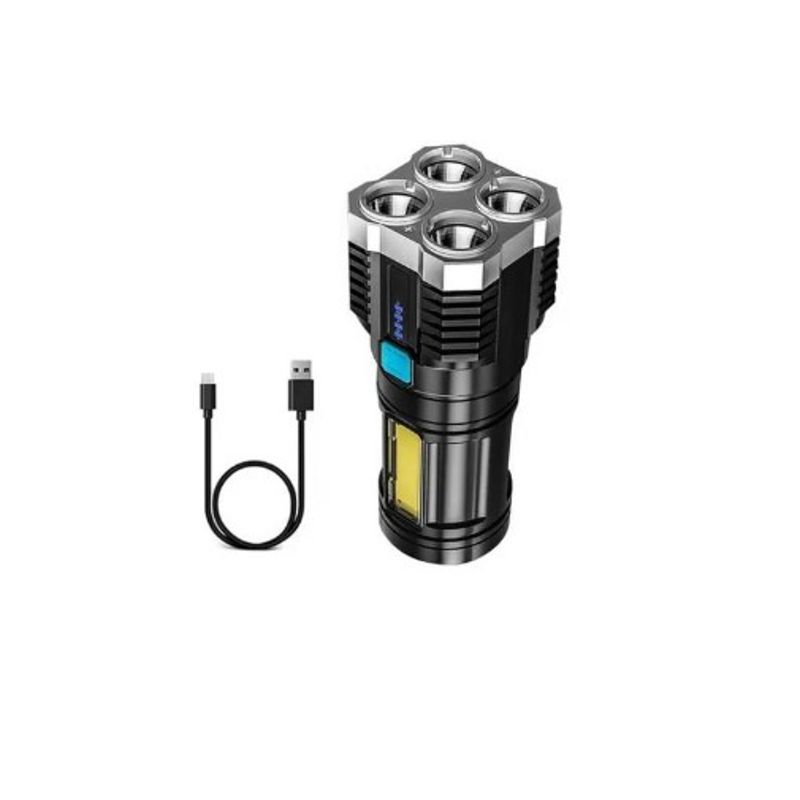 GENERICO - Linterna Led Recargable Alto Alcance 4 Led