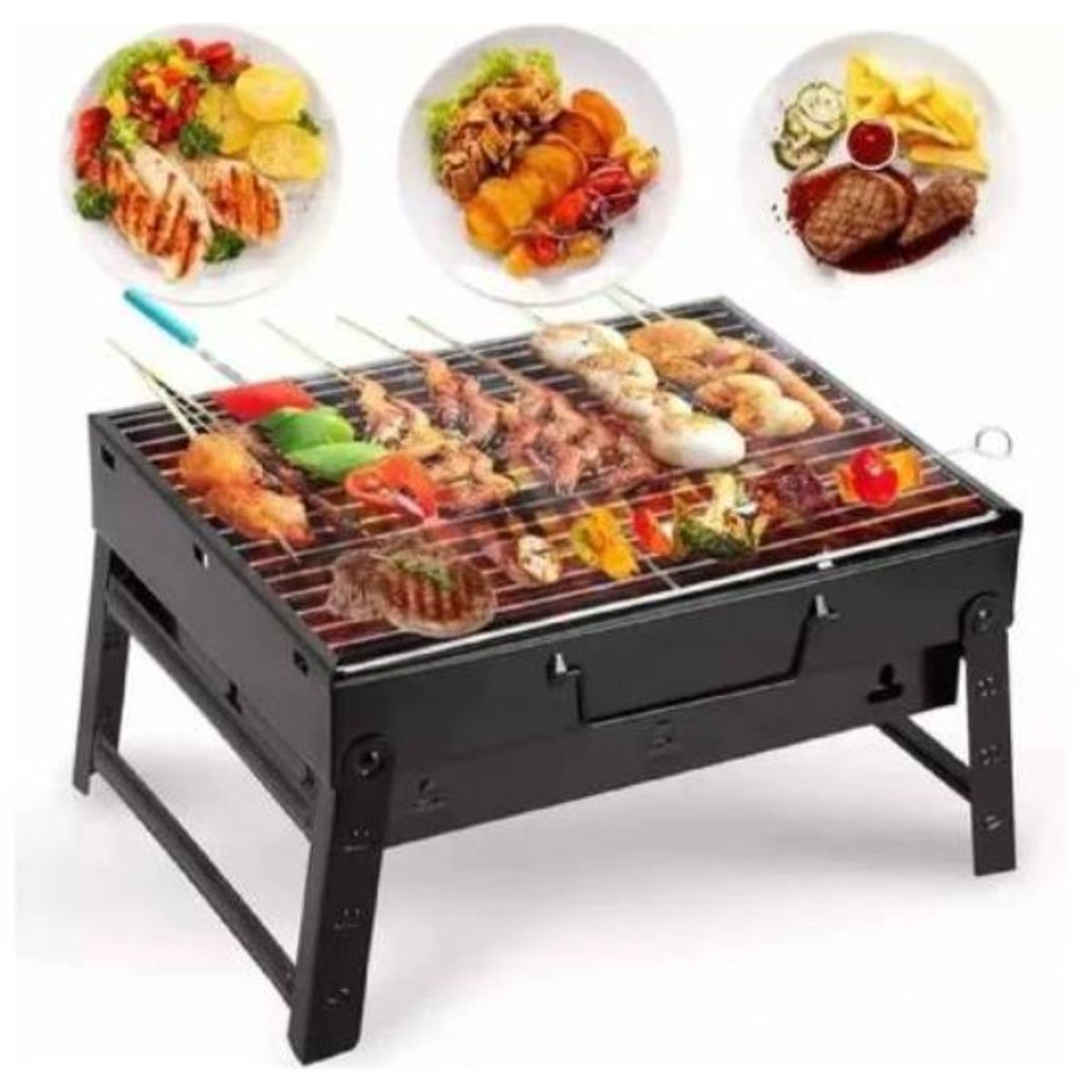 GENERICO - Parrilla Portatil Plegable para Asados Barbacoa