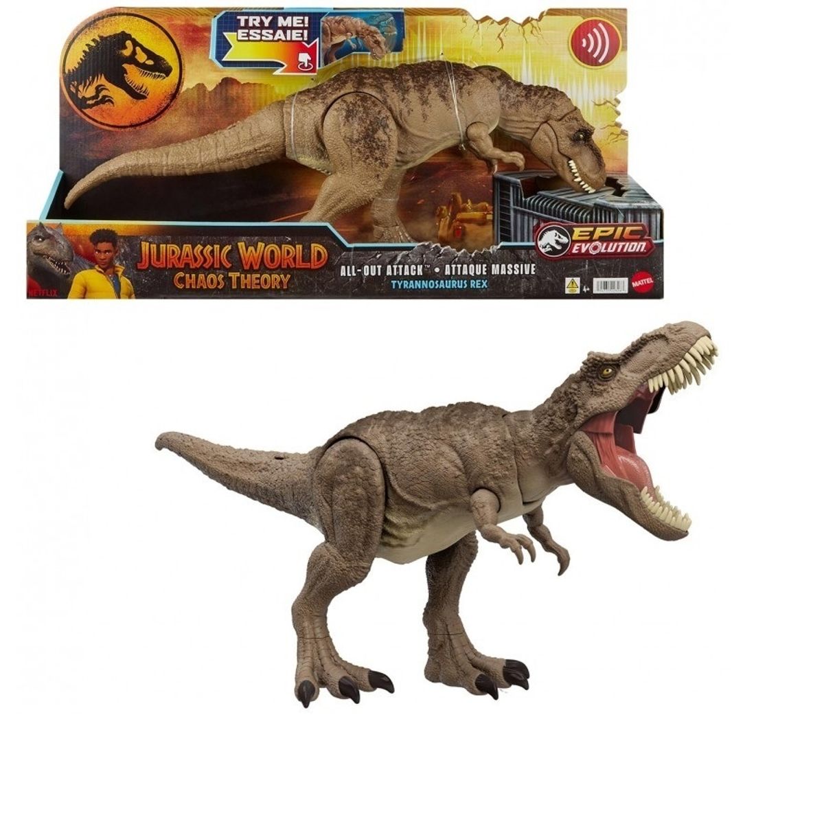 JURASSIC WORLD - Dinosaurio Jurassic World Ataque total T Rex con Sonidos