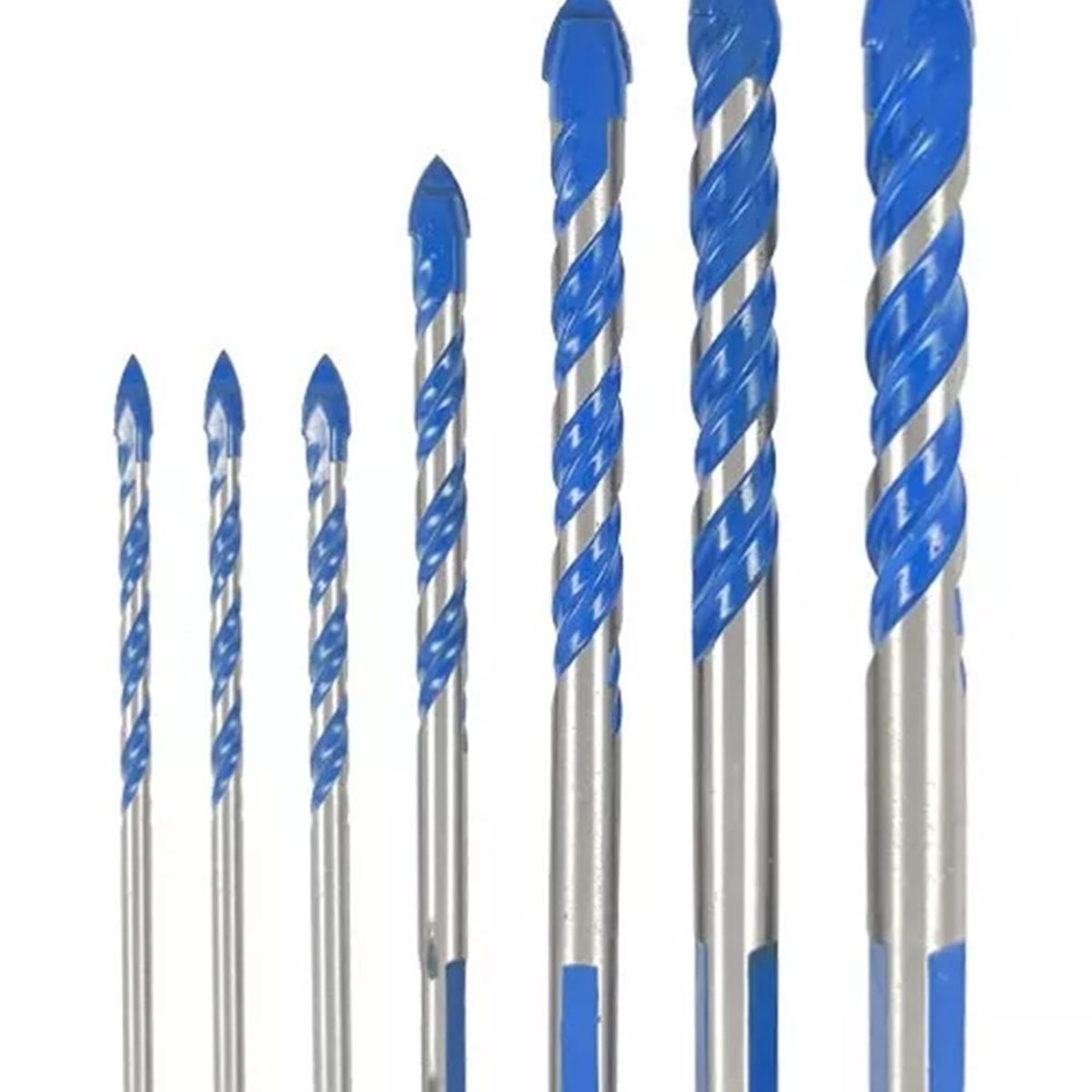 GENERICO - Set 7 Brocas Para Metal Concreto Vidrio Madera Mármol Punta de Carburo