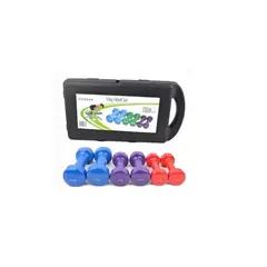 GENERICO - Kit Maleta De 6 Mancuerna De Vinilo 10kg Colores Ejercicio