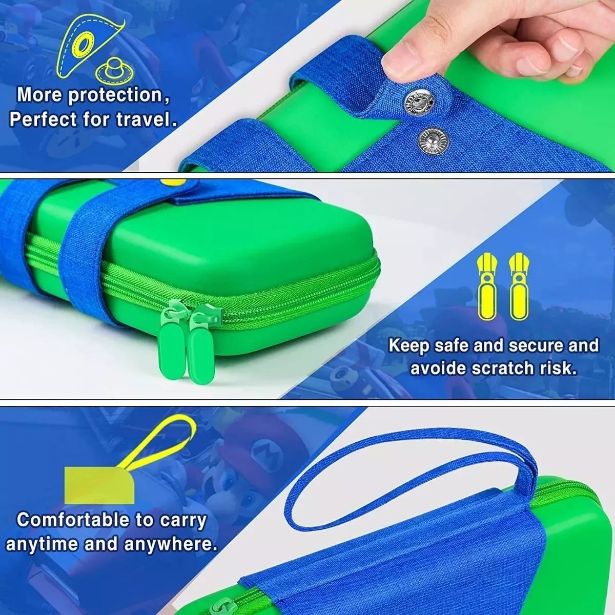 GENERICO - Estuche para Nintendo Switch Luigi porta tarjetas de juego