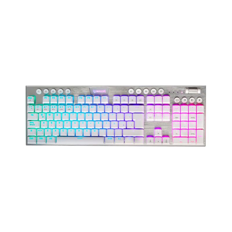 REDRAGON - Teclado Gamer Redragon Horus Blanco K618W Sw Red Inalambrico