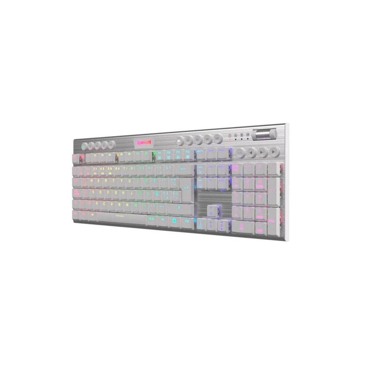 REDRAGON - Teclado Gamer Redragon Horus Blanco K618W Sw Red Inalambrico