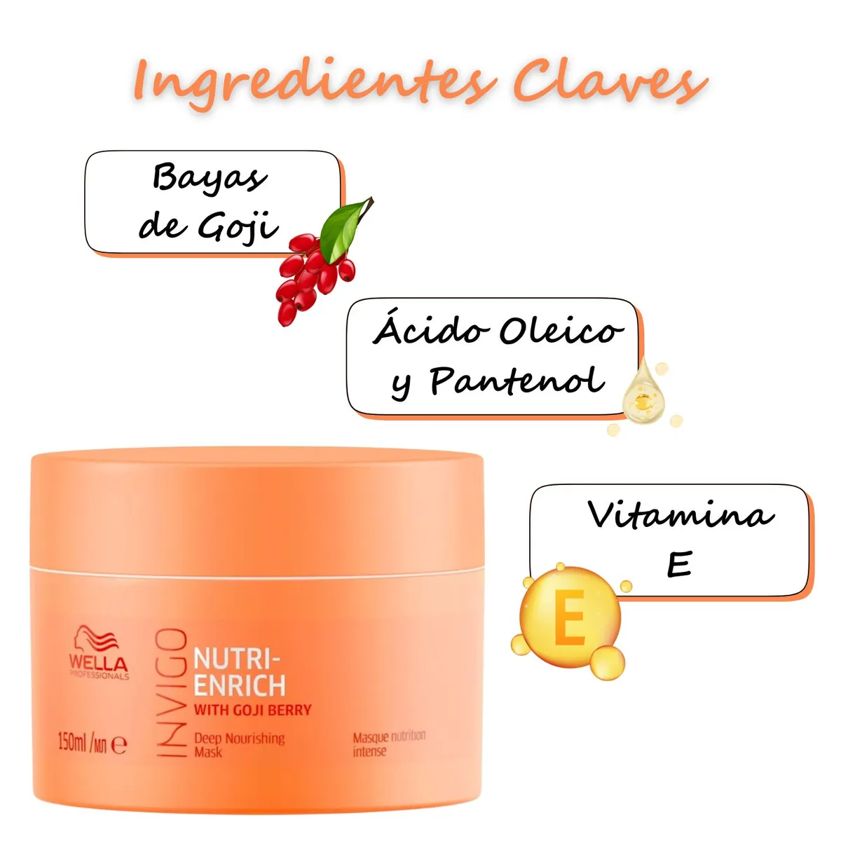 WELLA - Mascara Wella Invigo Nutri Enrich 150ml Nutre Hidrata Vitamina E Revitaliza