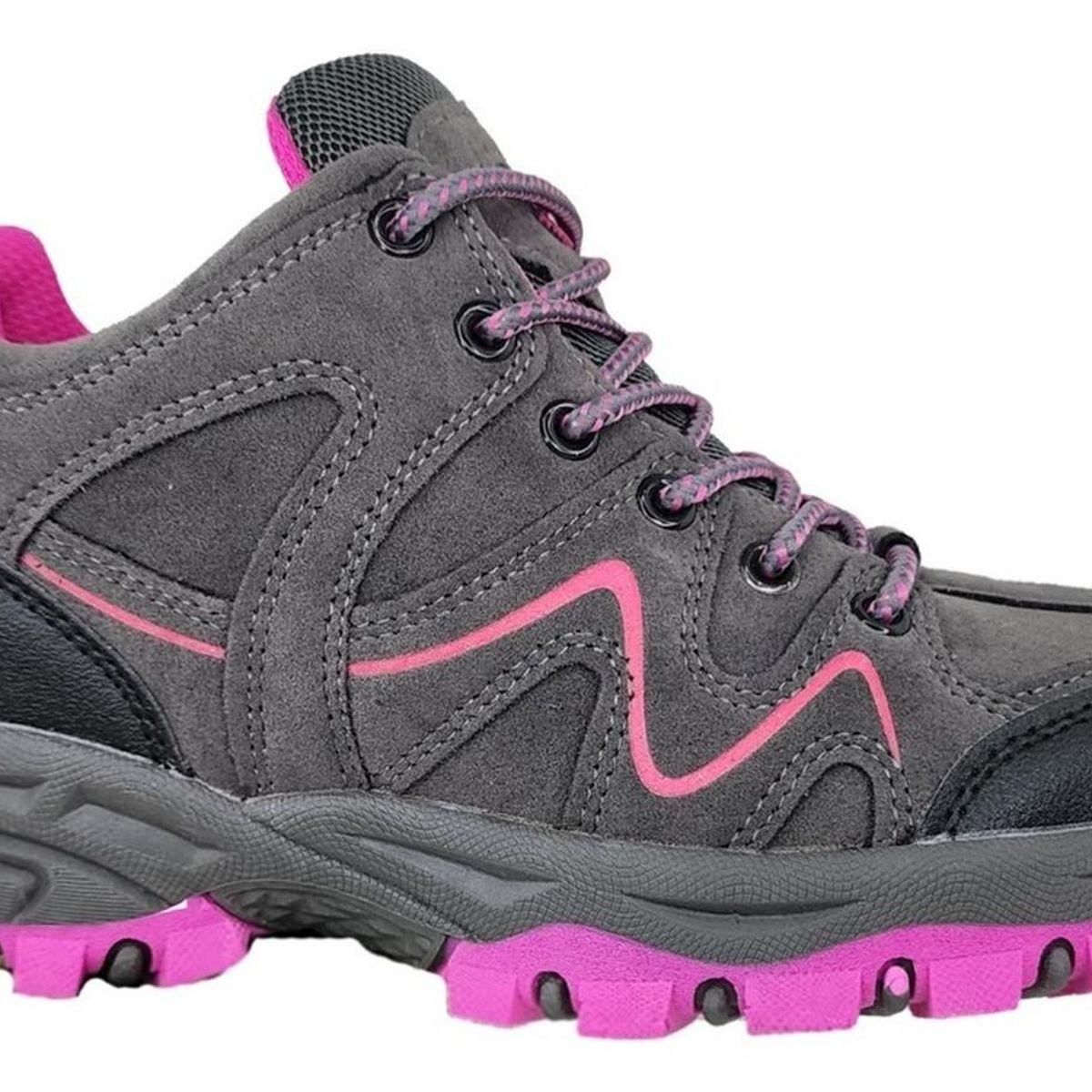ZAPATOS Y ZAPATILLAS - Zapatillas Caña Media Mujer Outdoor Gris Y Rosa - 3134