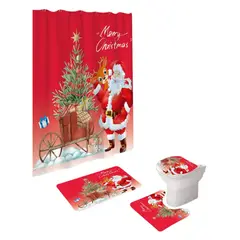 GENERICO - Set Navidad 4 Piezas Decoración Baño Festiva 29o7