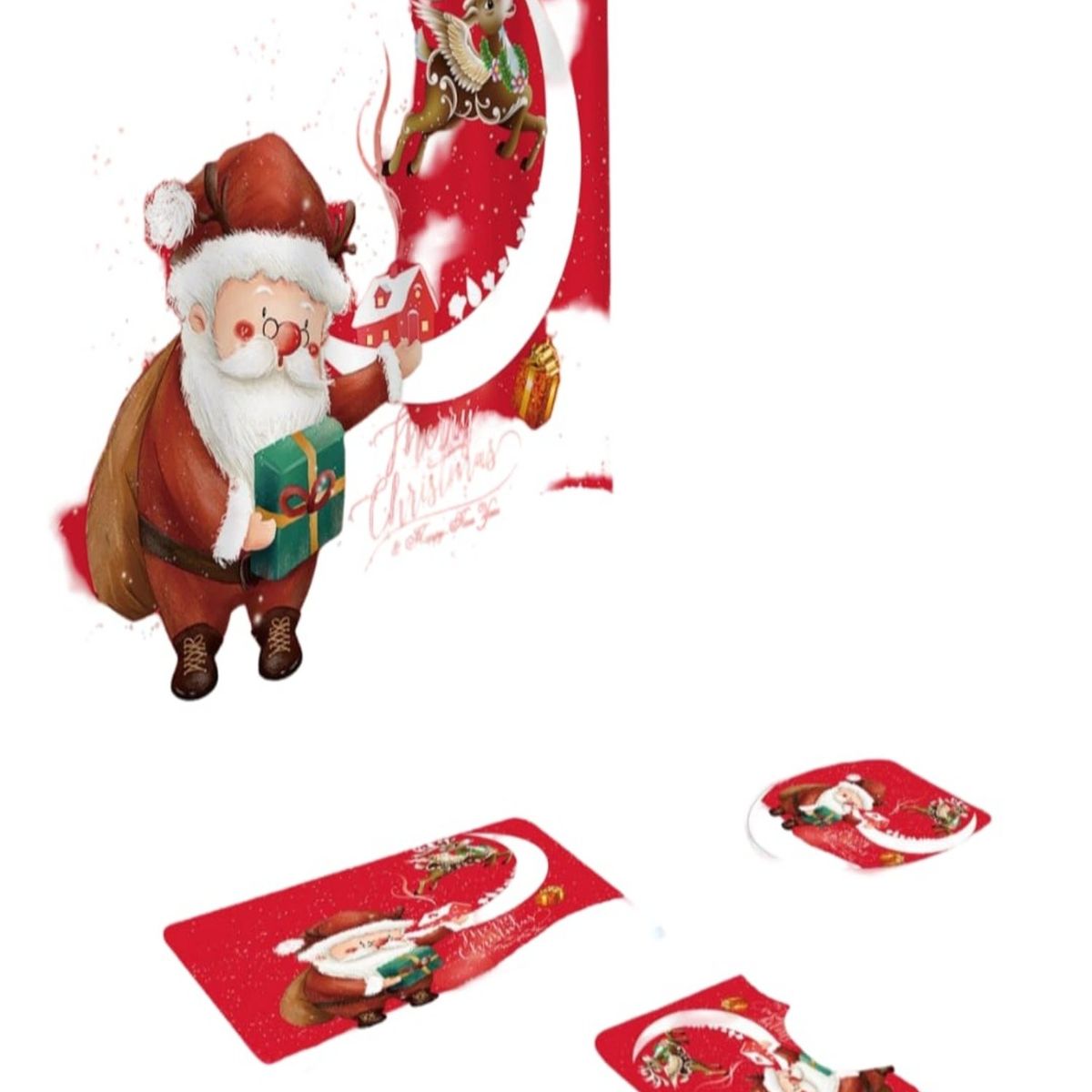 GENERICO - Set Navidad 4 Piezas Decoración Baño Festiva 29o5