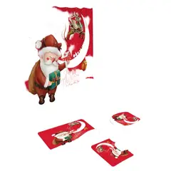 GENERICO - Set Navidad 4 Piezas Decoración Baño Festiva 29o5