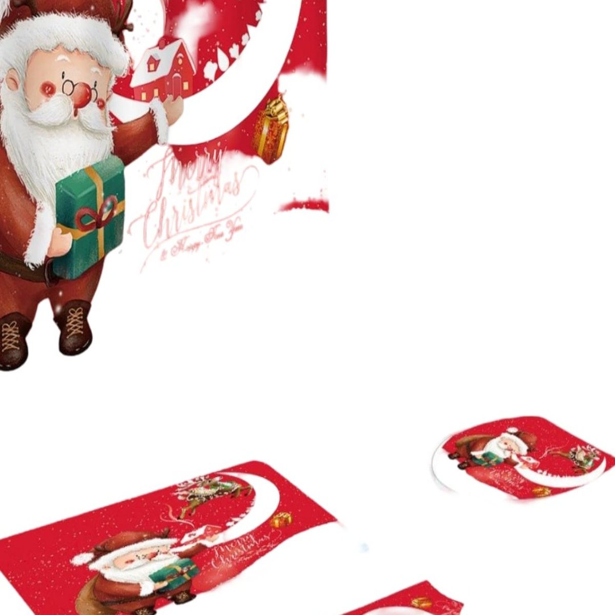 GENERICO - Set Navidad 4 Piezas Decoración Baño Festiva 29o5